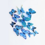 3D double butterflies with magnet, house or event decorations, set of 12 pieces, blue color, A10